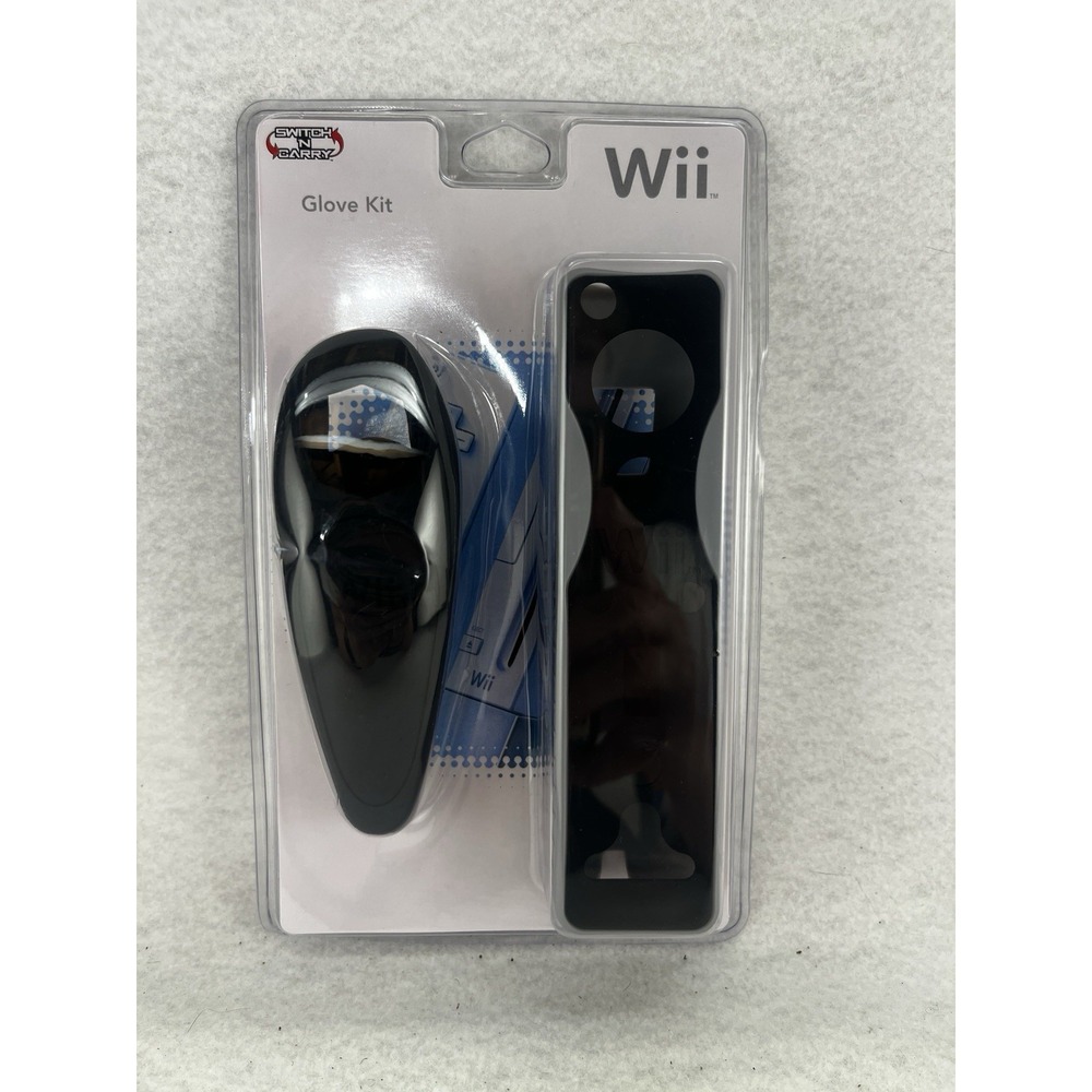 Official Nintendo Wii Glove Kit Switch 'N Carry Sealed Black- New In Box